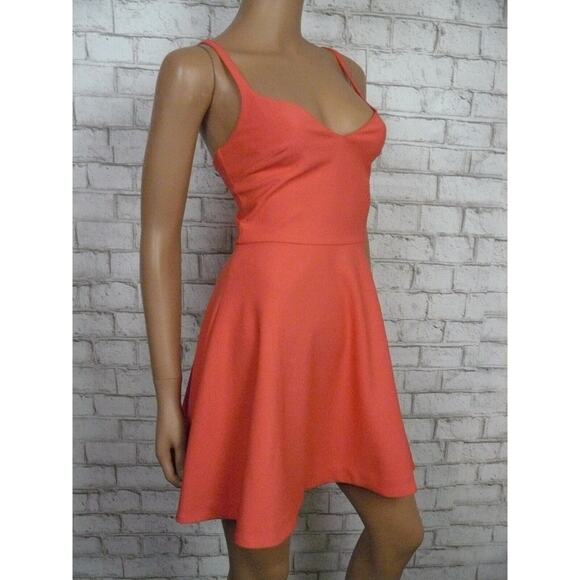 $365 Elizabeth and James Peach Bellini Delia Fit & Flare Canvas Dress 4 NWT - Picture 6 of 12